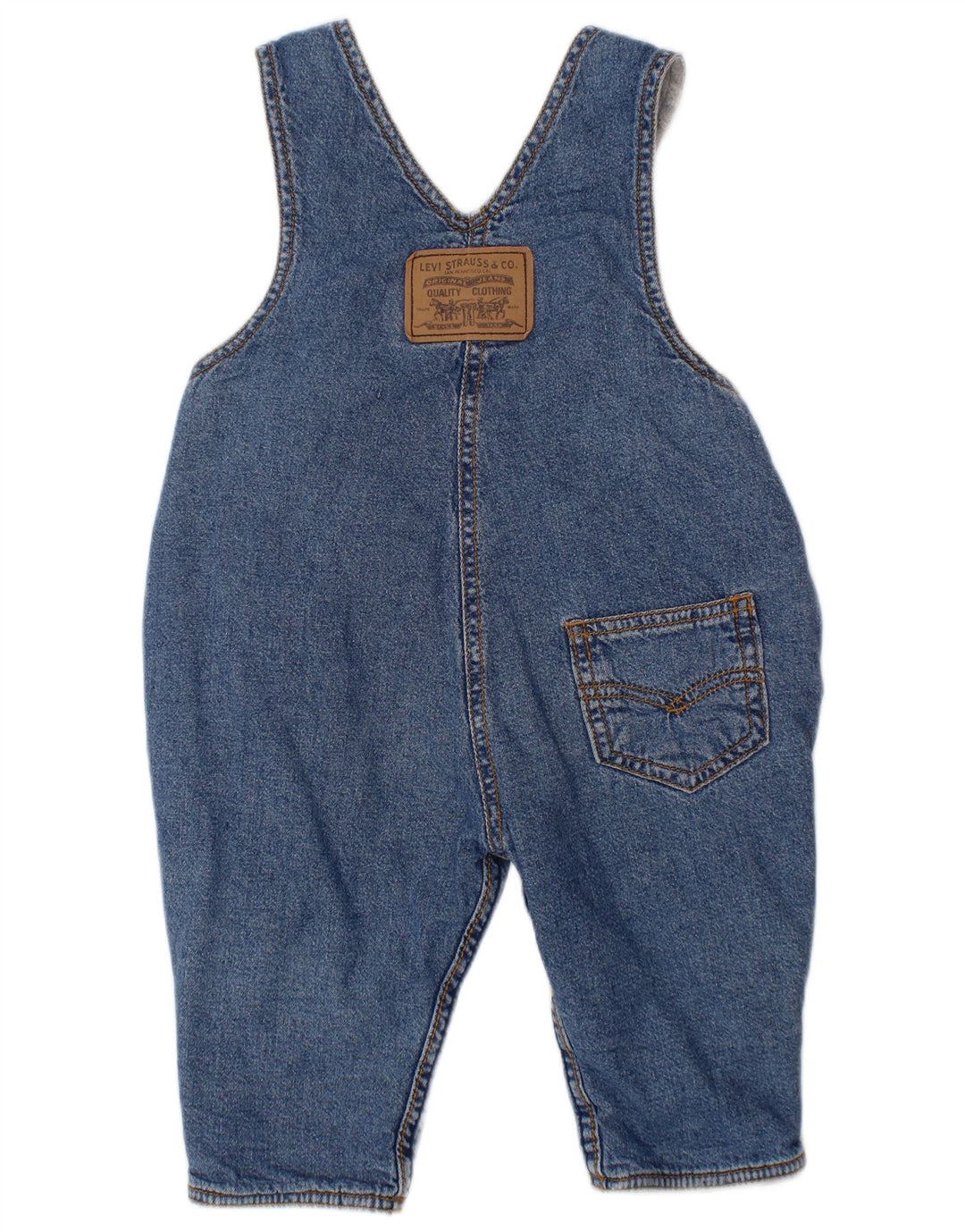 LEVI'S Baby-Jungen-Latzhose, gerade Jeans, 3–6 Monate, W24, L8, Blau