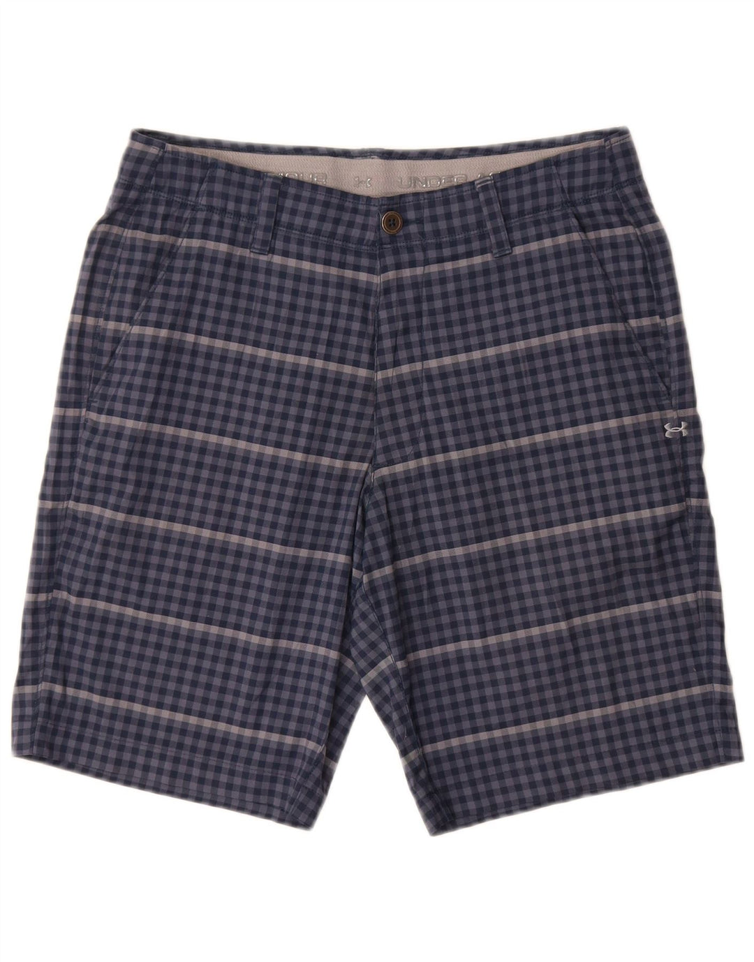 Under Armour Herren Chinoshorts W32 Mittelblaues Gingham-Polyester