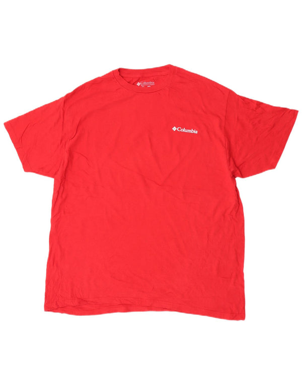 Columbia Herren Grafik-T-Shirt-Oberteil XL aus roter Baumwolle