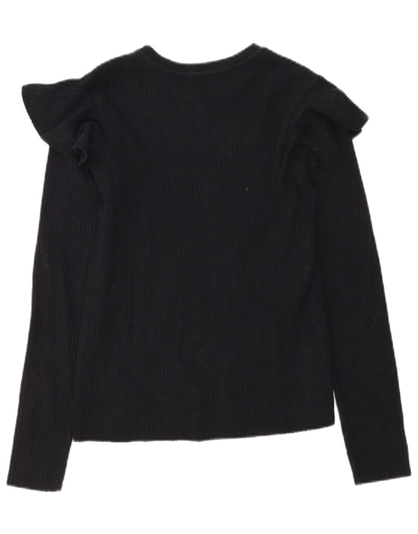 Zara Damenbluse Oberteil UK 12 Medium Schwarz