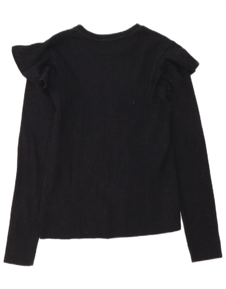 Zara Damenbluse Oberteil UK 12 Medium Schwarz