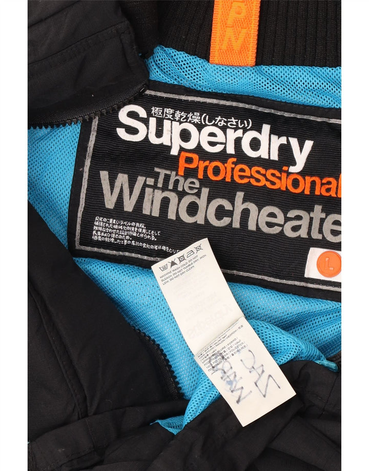 Superdry Damen Graphic Windjacke UK 16 Large Schwarz