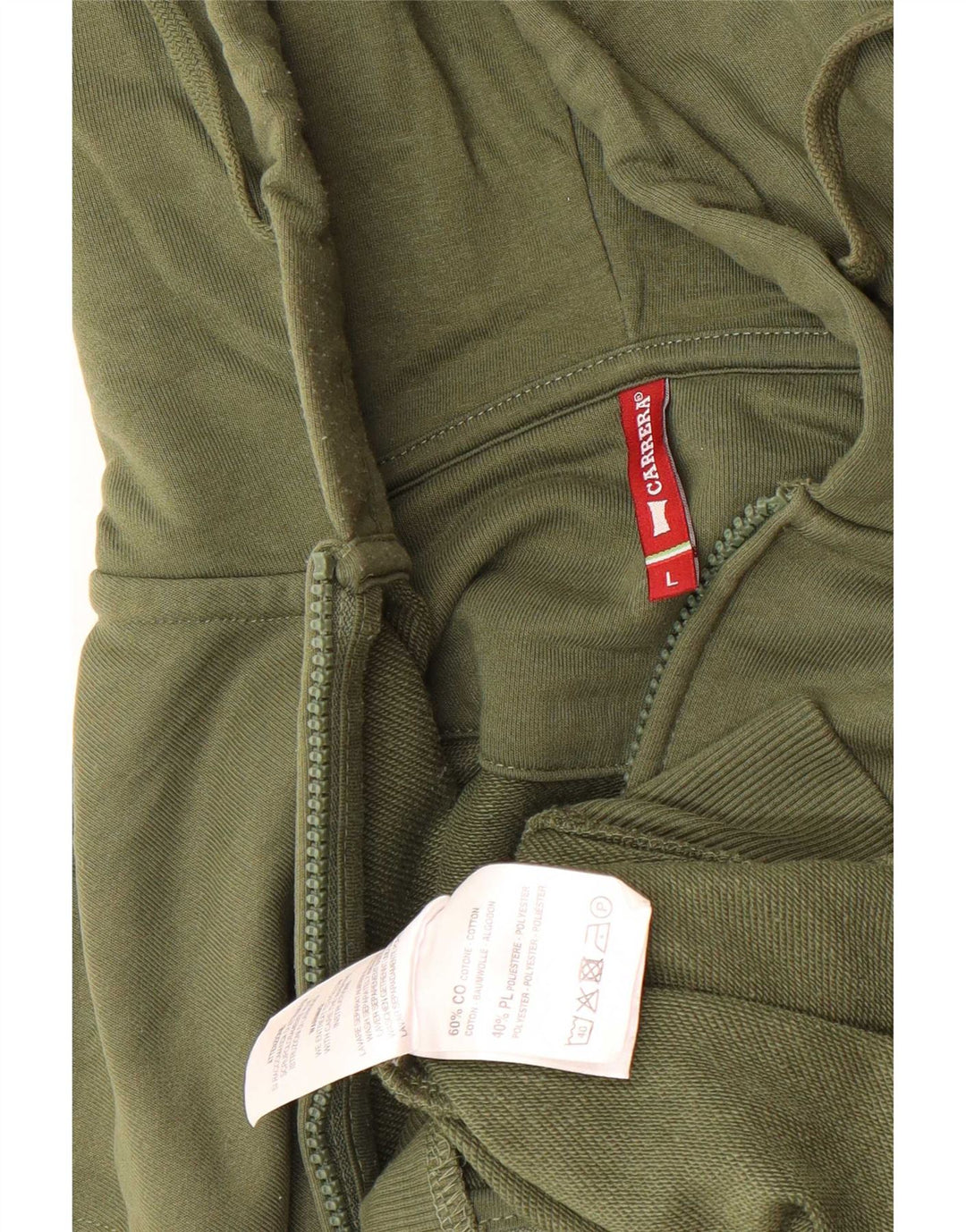 Carrera Herren-Kapuzenpullover mit Reißverschluss, groß, grüne Baumwolle