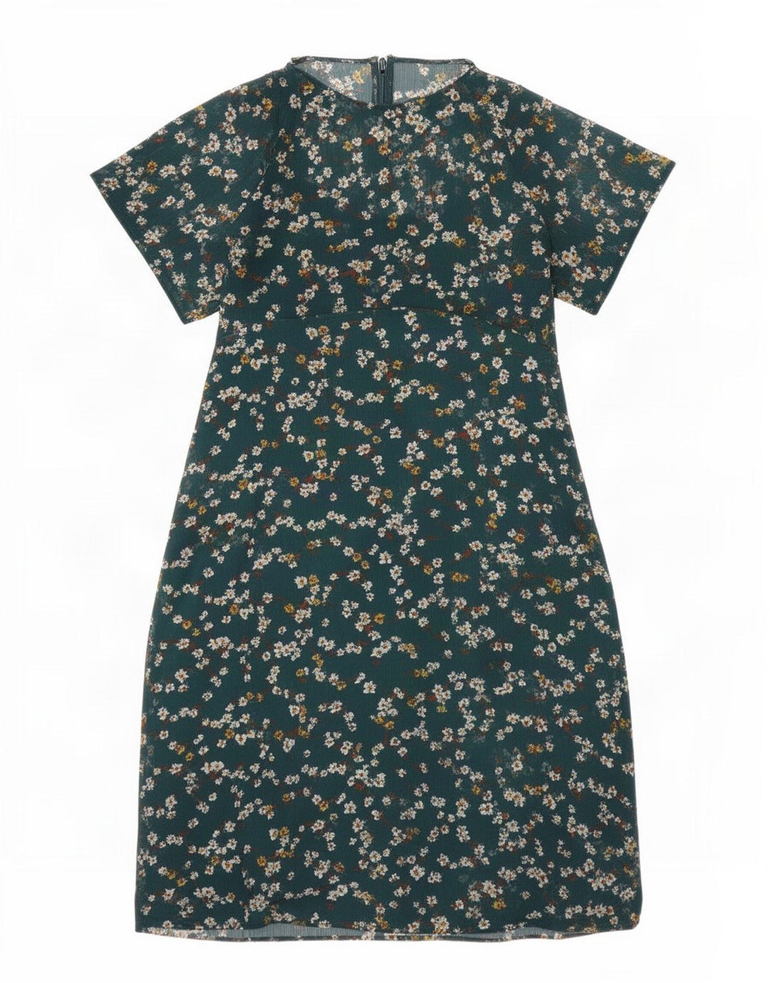 Marks & Spencer Damen-A-Linien-Kleid, Größe S, Grün, Blumenmuster, Polyester