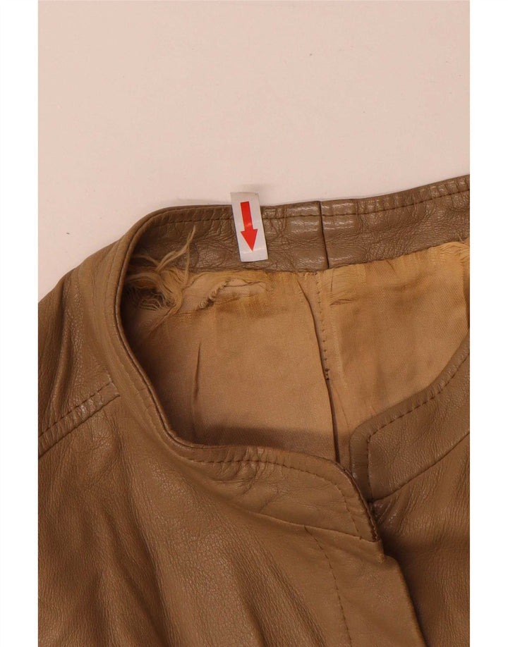 Marpel Damen Lederjacke IT 44 Mittelbraun