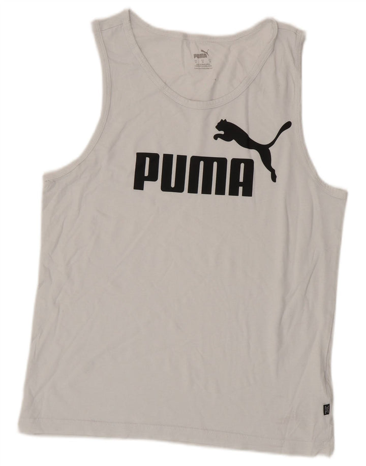 Puma Damen Graphic Vest Top UK 14 Mittelweiße Baumwolle
