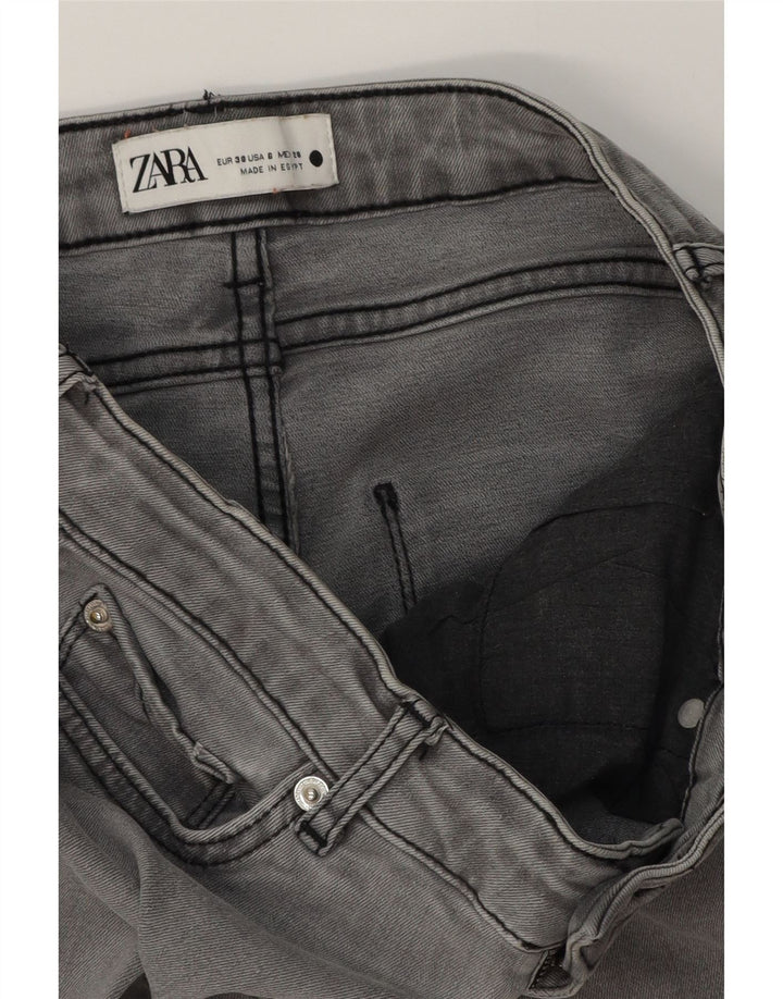 ZARA Damen Schlagjeans EU 38 Small W28 L32 Grau