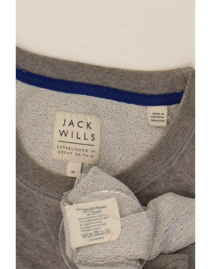 Jack Wills Herren-Sweatshirt mit Grafik, mittelgrau gesprenkelte Baumwolle