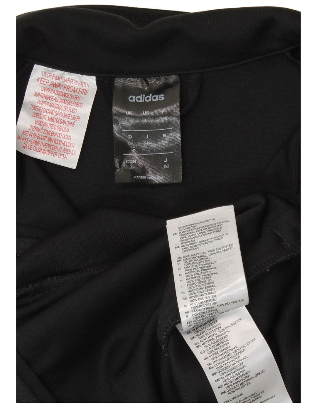 Adidas Jungen Climalite Trainingsanzug Top Jacke 13-14 Jahre Schwarz Polyester