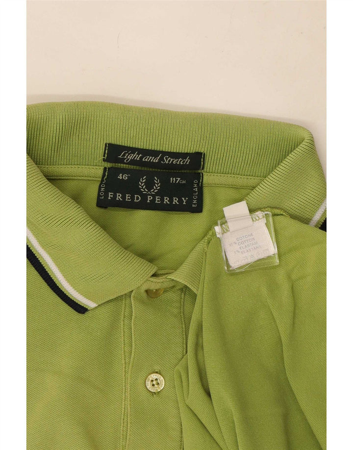Fred Perry Herren-Poloshirt, groß, grün gestreift, Baumwolle
