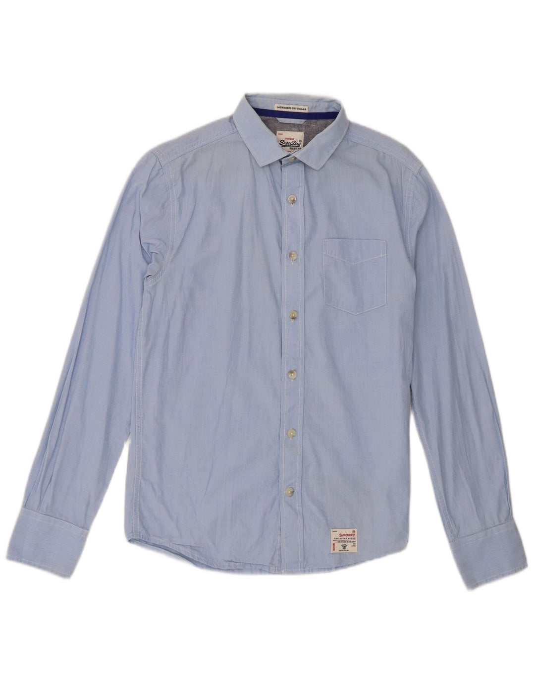 Superdry Herren-Hemd aus mittelblauer Baumwolle