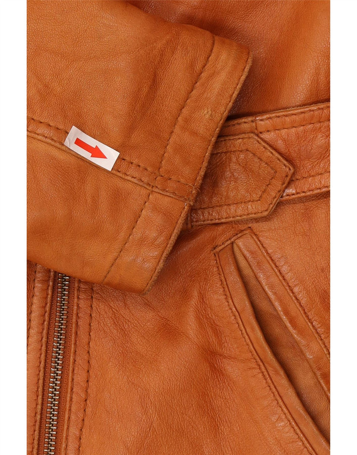 Yessica Damen Lederjacke UK 20 2XL Braunes Leder