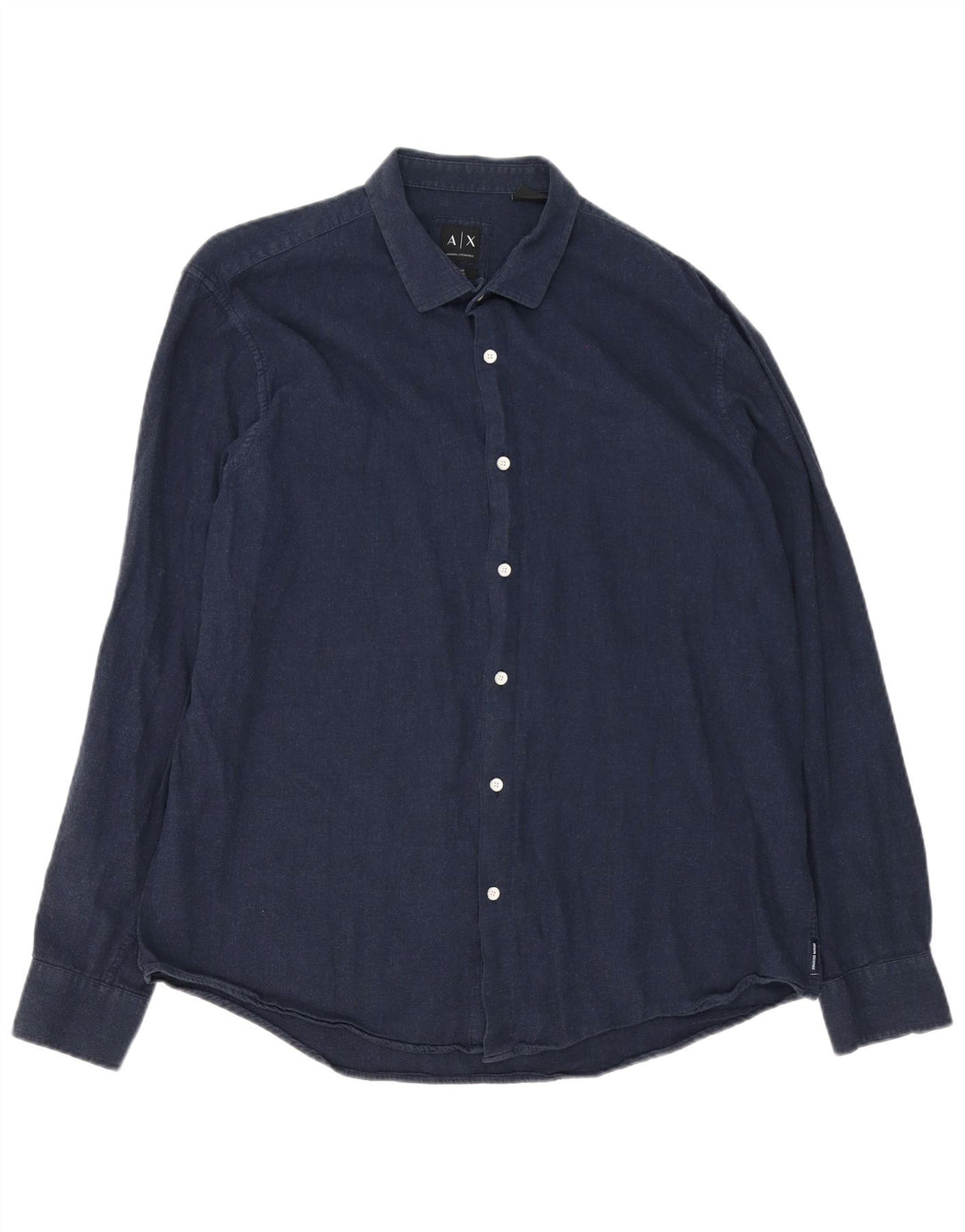 Armani Exchange Herrenhemd XL Marineblau Baumwolle