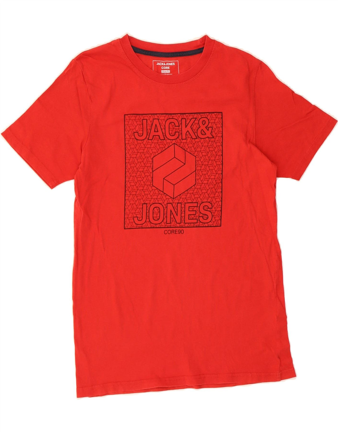 JACK & JONES Mens Slim Graphic T-Shirt Top Medium Red Cotton Vintage Jack & Jones and Second-Hand Jack & Jones from Messina Hembry 