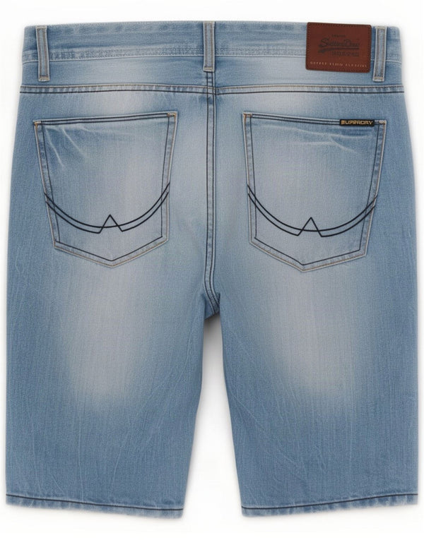Superdry Herren Denim Shorts Medium W32 Blaue Baumwolle