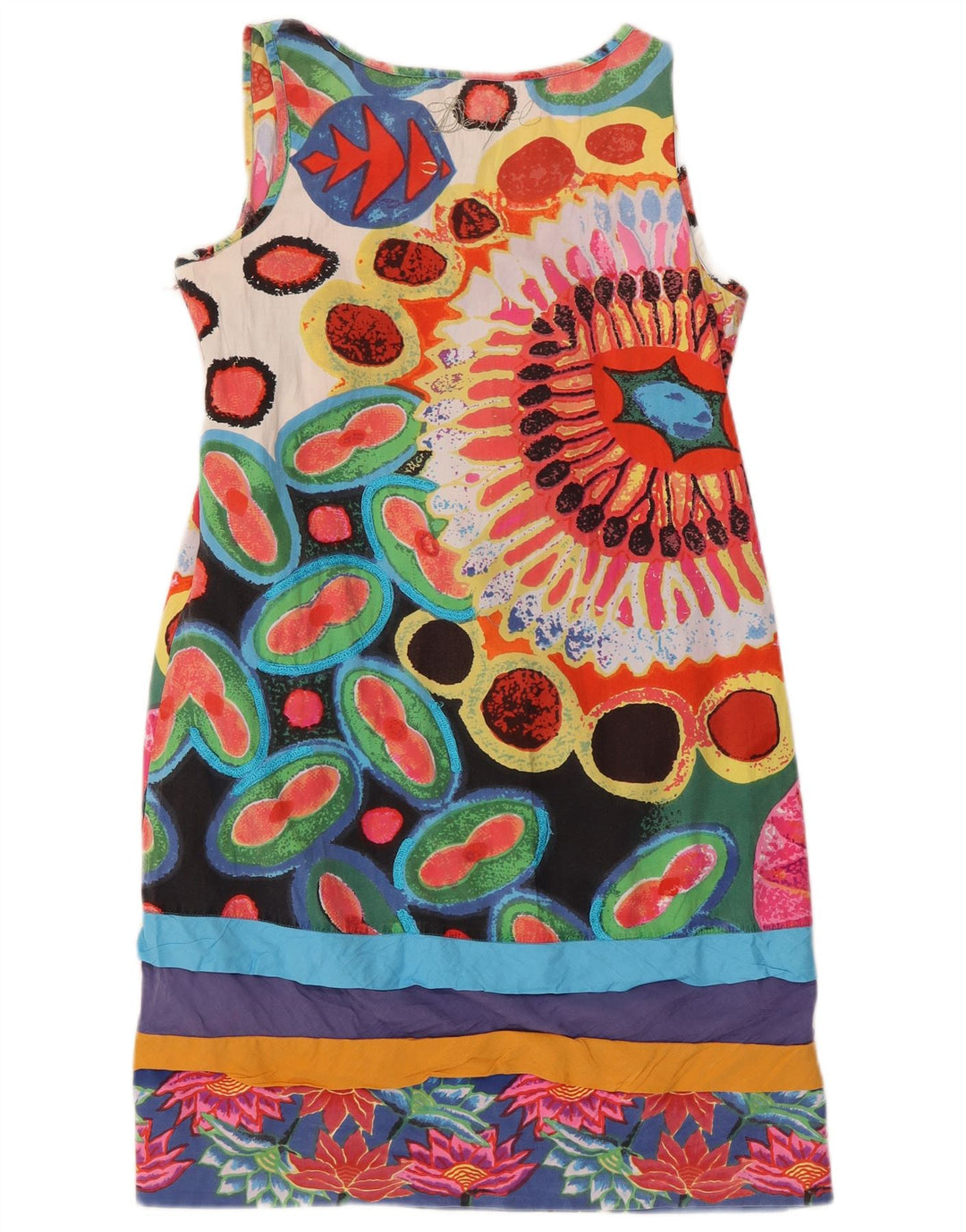 Desigual Womens Graphic Shift Dress EU 40 Mittelmehrfarbiges Blumenmuster