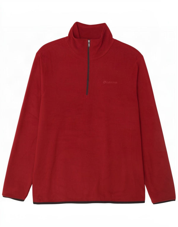 Lotto Herren-Fleecepullover mit Reißverschluss, XL, Burgunderrot