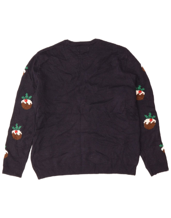 Marks & Spencer Damen-Pullover mit Rundhalsausschnitt, Gr. 40, Marineblau