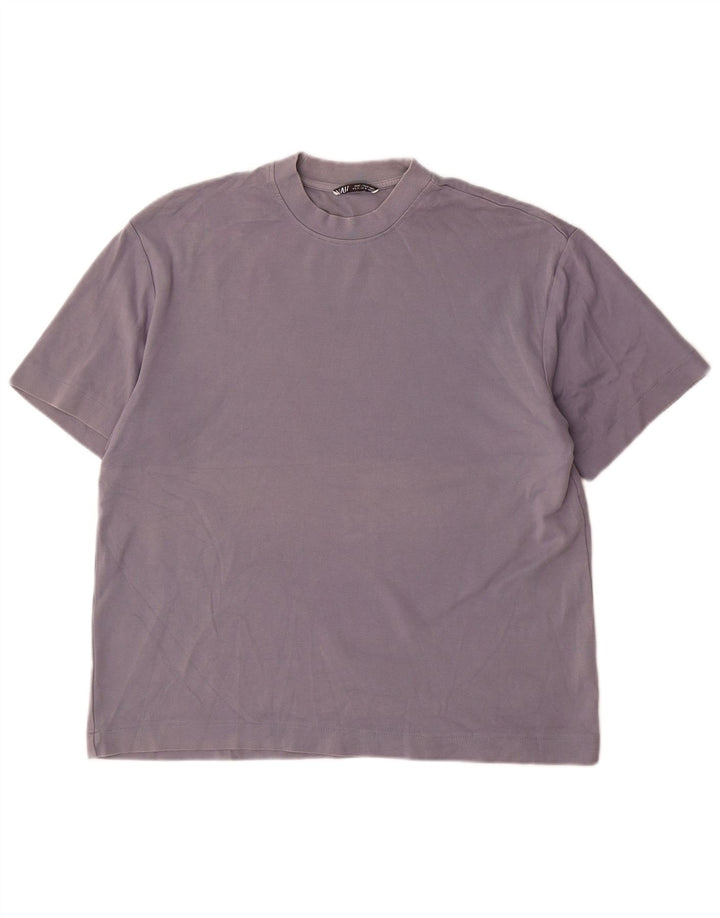 Zara Herren T-Shirt Top mittelblaue Baumwolle