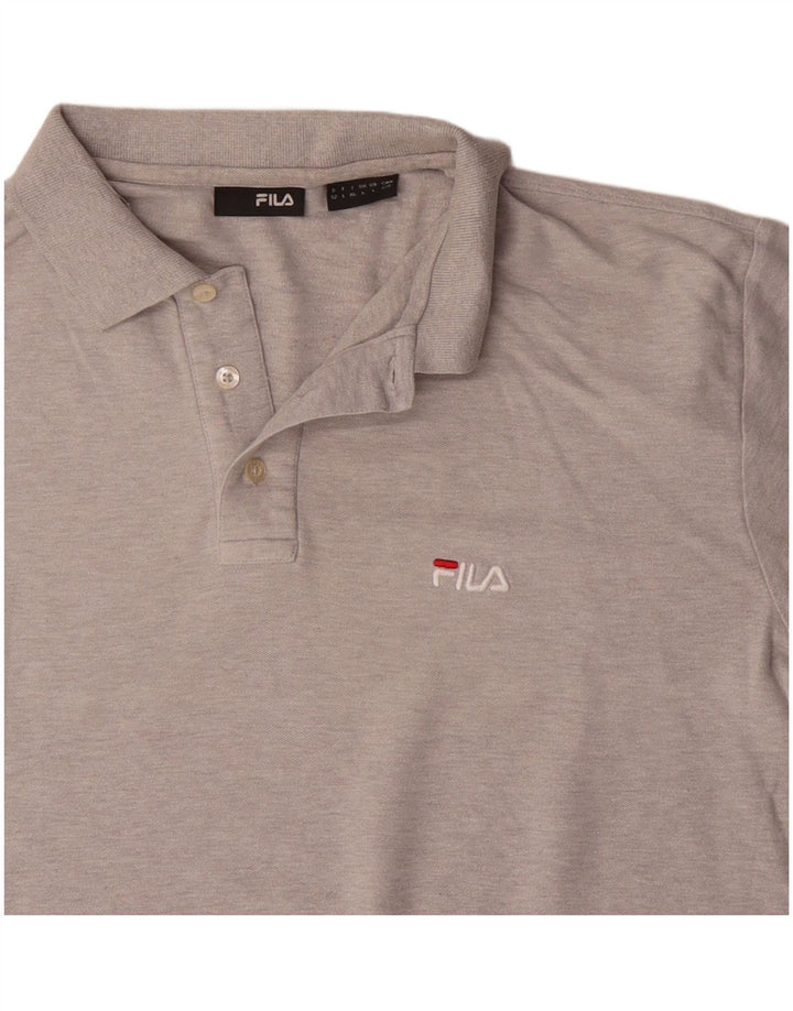 Fila Herren-Poloshirt, große graue Baumwolle