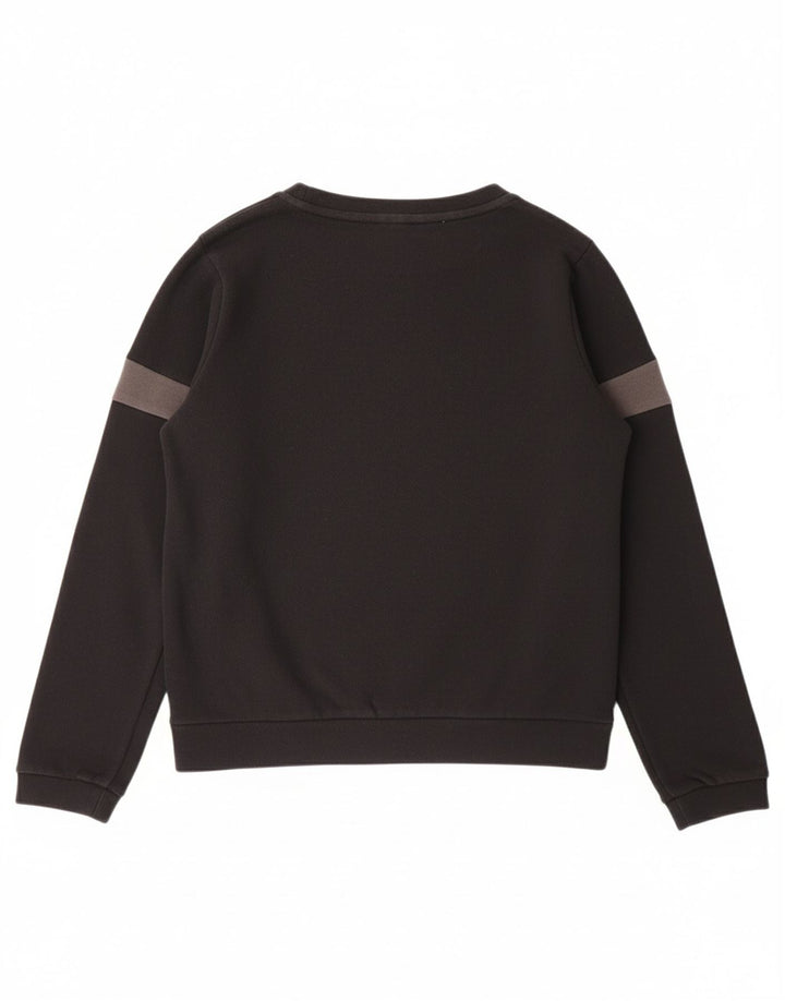 ADIDAS Boys Graphic Sweatshirt Jumper 9-10 Years Black Cotton