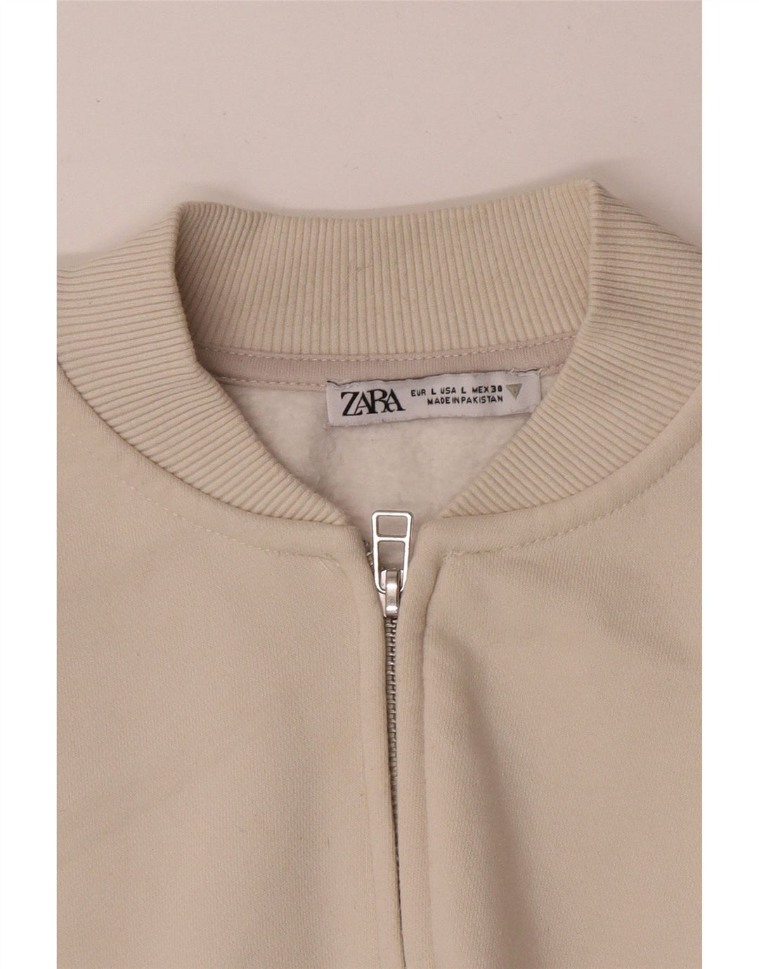 Übergroße Trainingsjacke von Zara für Damen, Gr. 40, Größe L, Beige