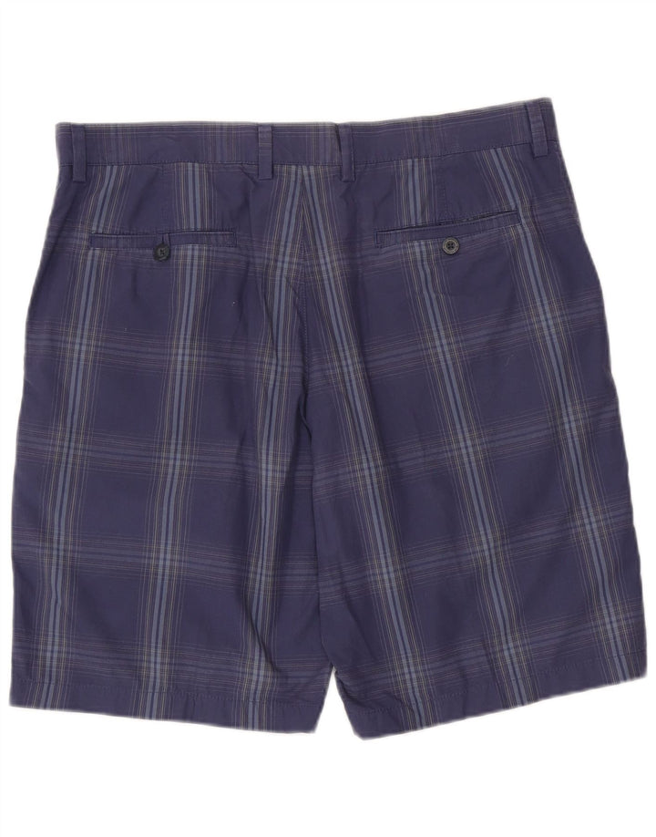 Marks & Spencer Herren-Chinoshorts W36, groß, blau kariert, Baumwolle