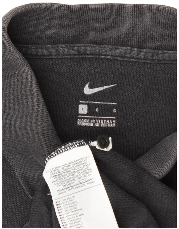 NIKE Herren-Poloshirt, groß, schwarze Baumwolle