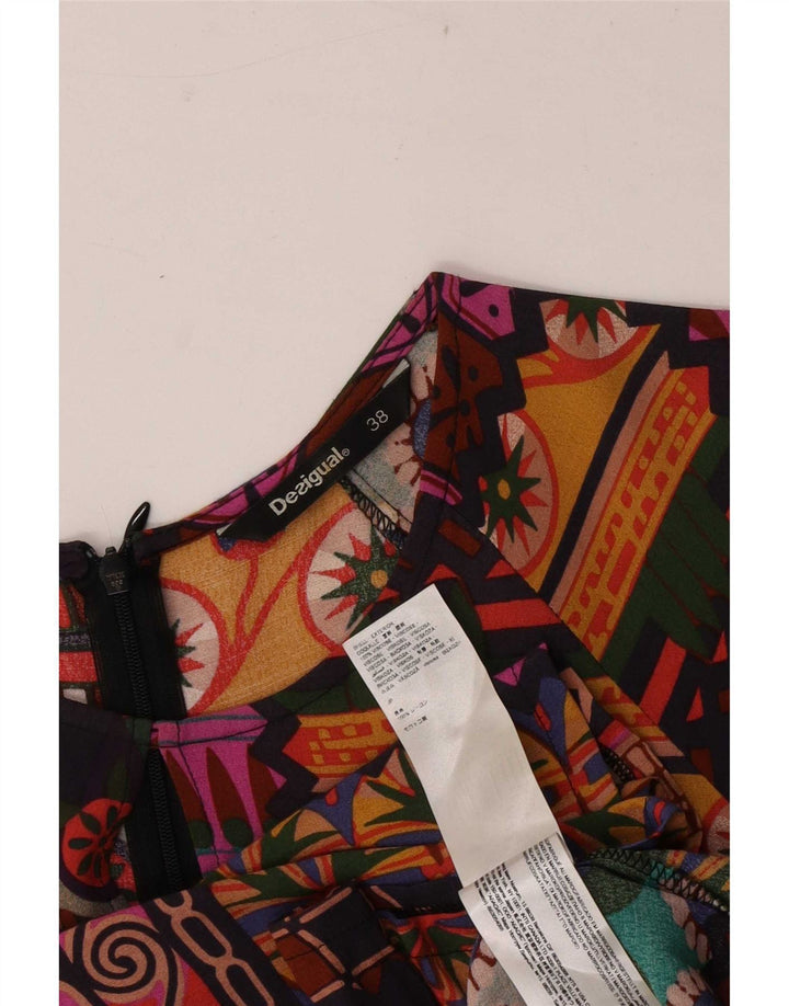 Desigual Damen Basic-Kleid mit 3/4-Ärmeln, EU 38, mittelgroß, mehrfarbig, Bohemian-Stil