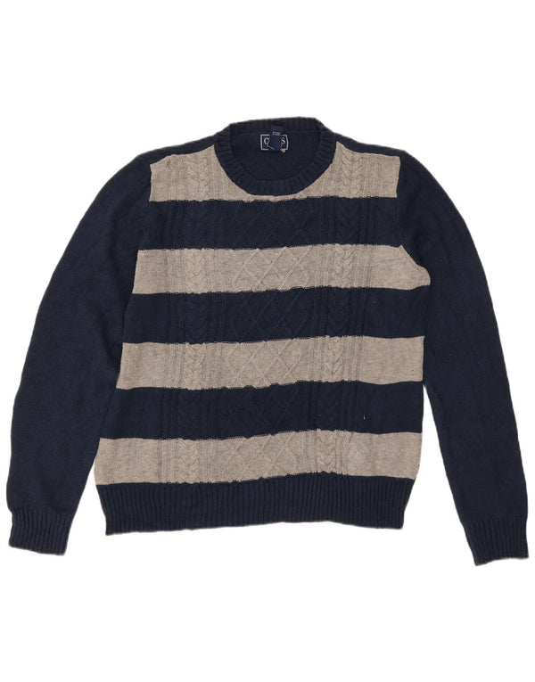 Chaps Damen-Pullover mit Rundhalsausschnitt, UK 18, XL, Marineblau, gestreift, Baumwolle