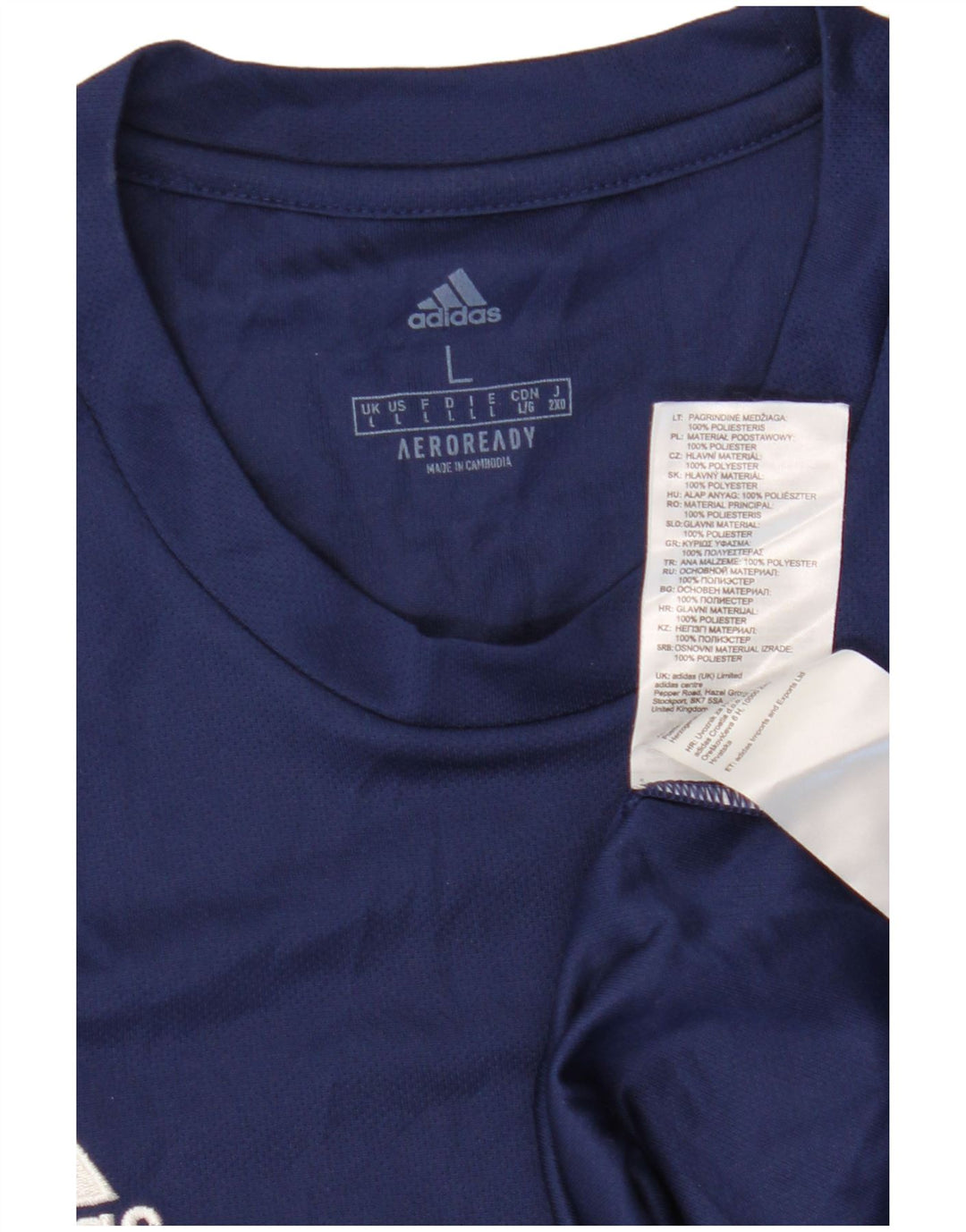 Adidas Herren Aeroready T-Shirt Top Large Marineblau Polyester