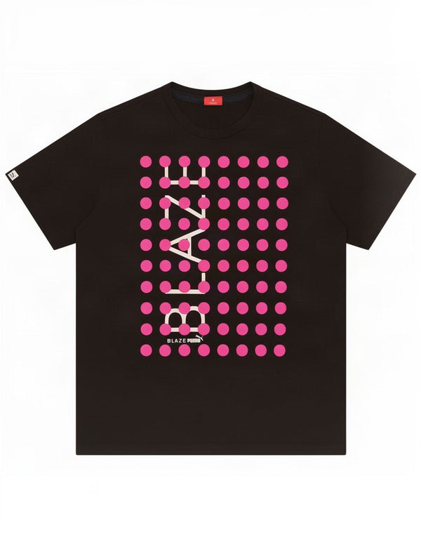 Puma Damen Grafik T-Shirt Top UK 16 Large Schwarz