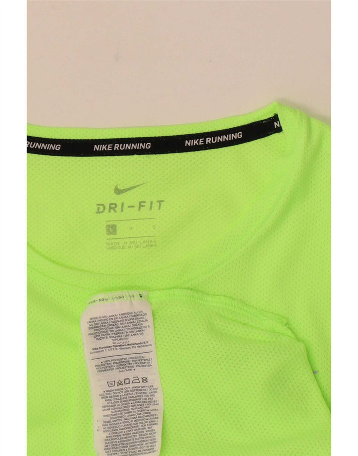 Nike Herren Dri Fit Lauf-T-Shirt, Größe L, Grün, Polyester