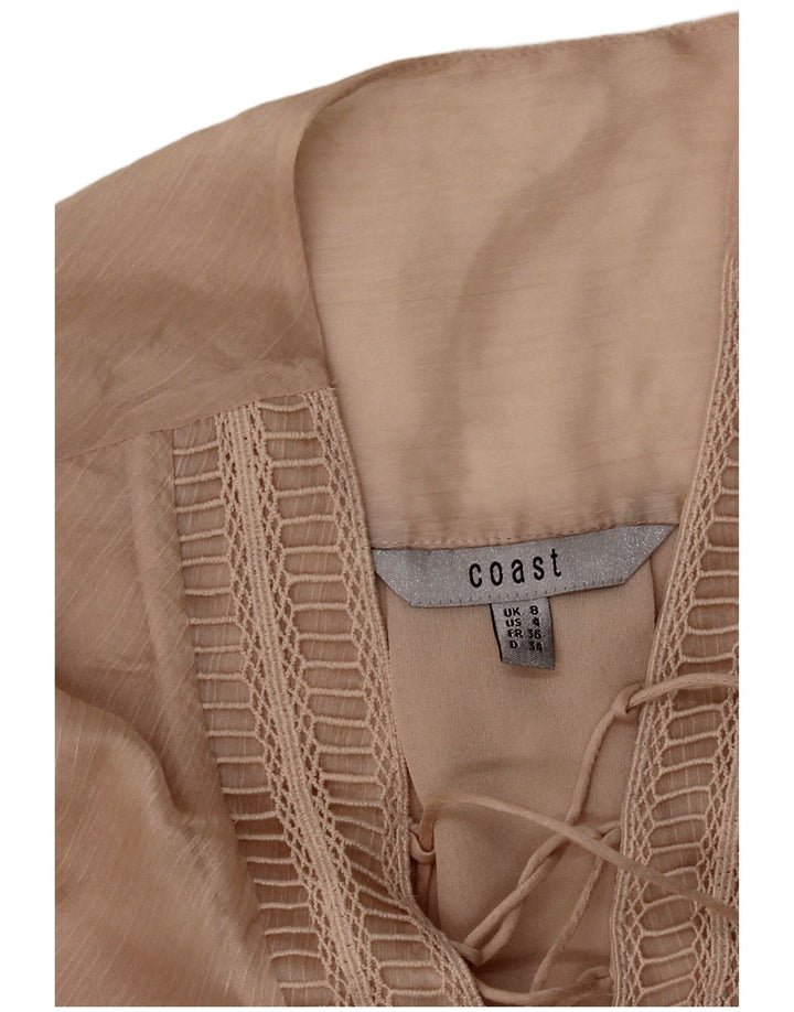 Coast Langarm-Blusenoberteil für Damen, UK-Größe 8, klein, rosa, Polyester