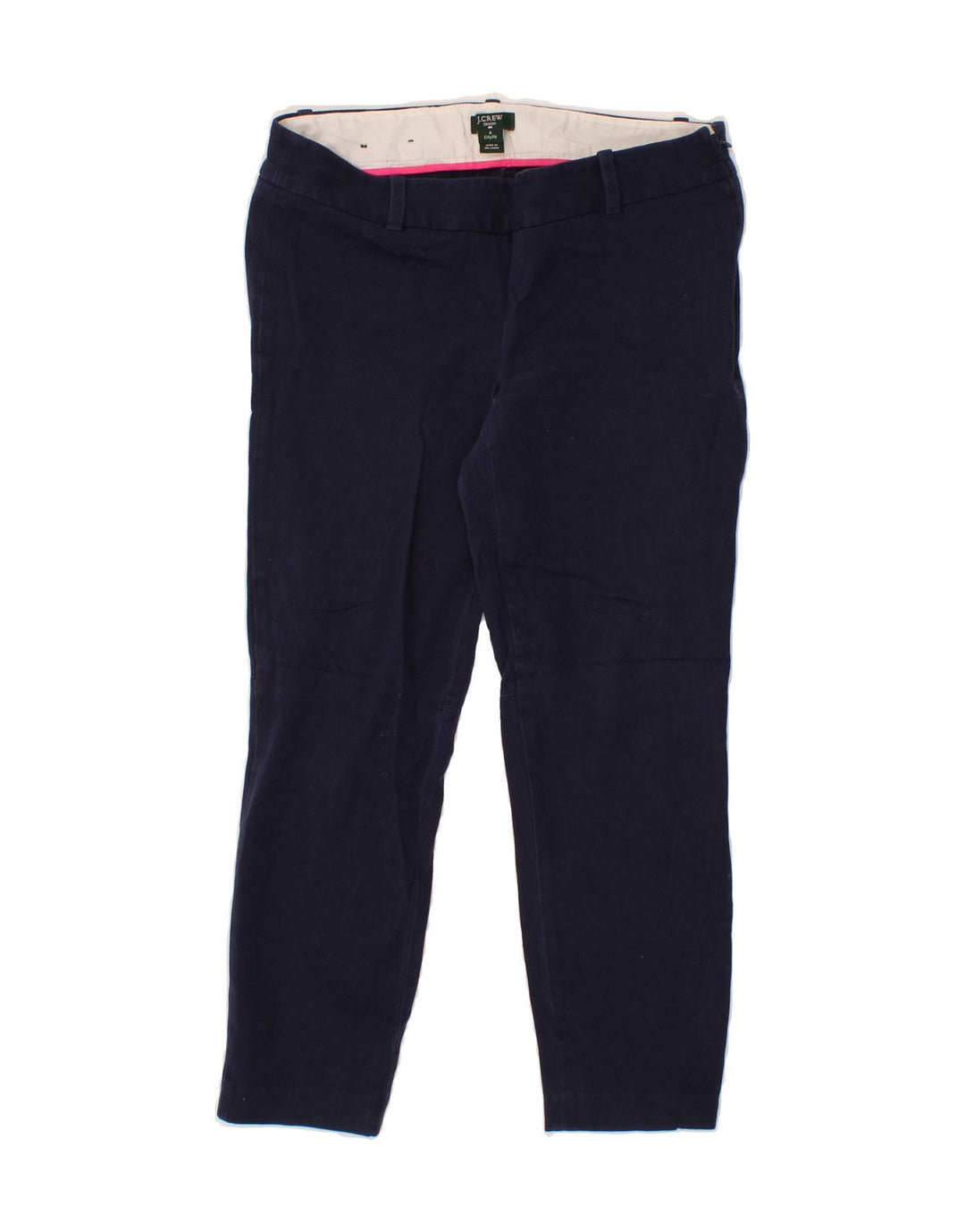 J. CREW Womens Slim Cropped Trousers US 6 Medium W28  Navy Blue Cotton Vintage J. Crew and Second-Hand J. Crew from Messina Hembry 