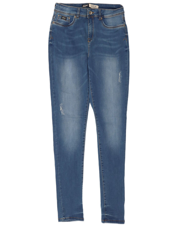 Superdry Damen Sophia Distressed Skinny Jeans UK 12 Medium W28 L32 Blau