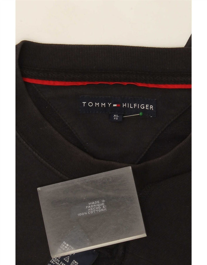 Tommy Hilfiger Herren Sweatshirt Pullover XL Schwarz Baumwolle
