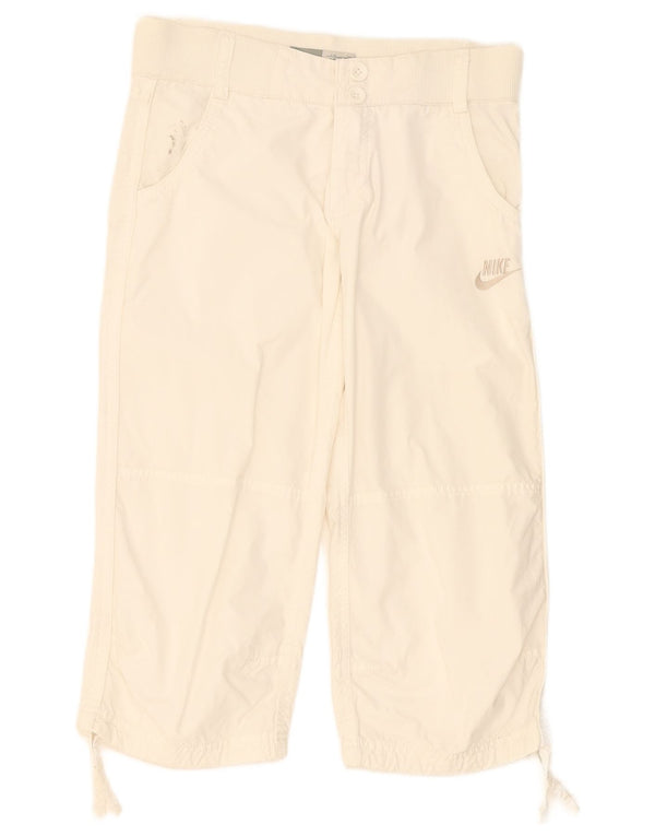 Nike Damen Caprihose UK 6 XS W32 L20 Weiße Baumwolle