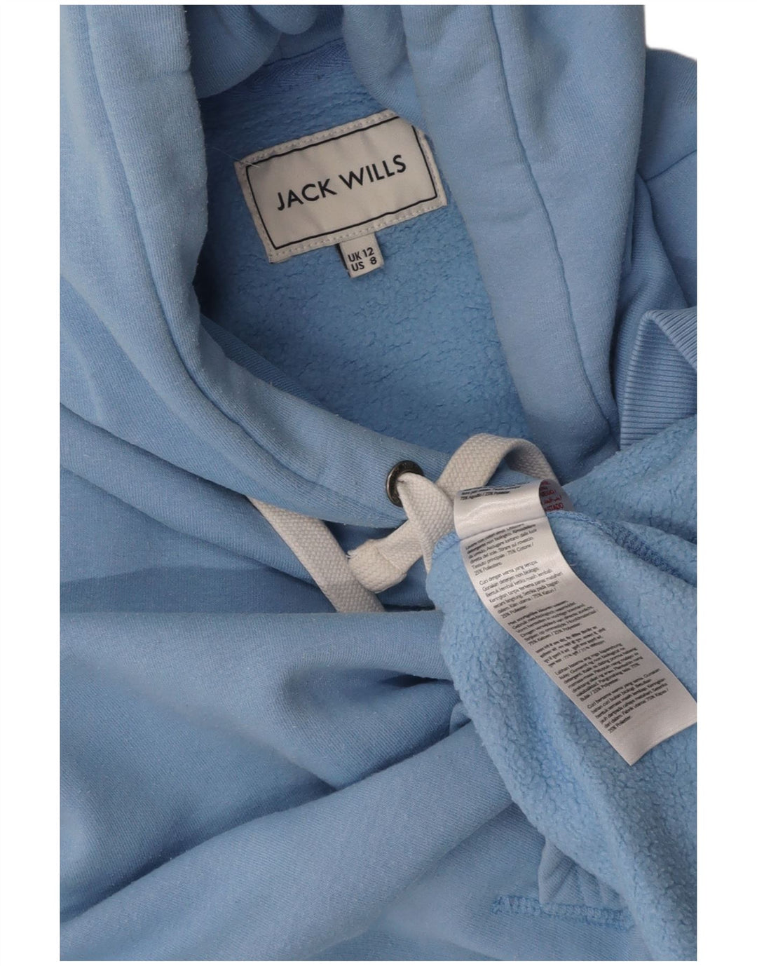 JACK WILLS Womens Hoodie Jumper UK 12 Medium Blue Cotton