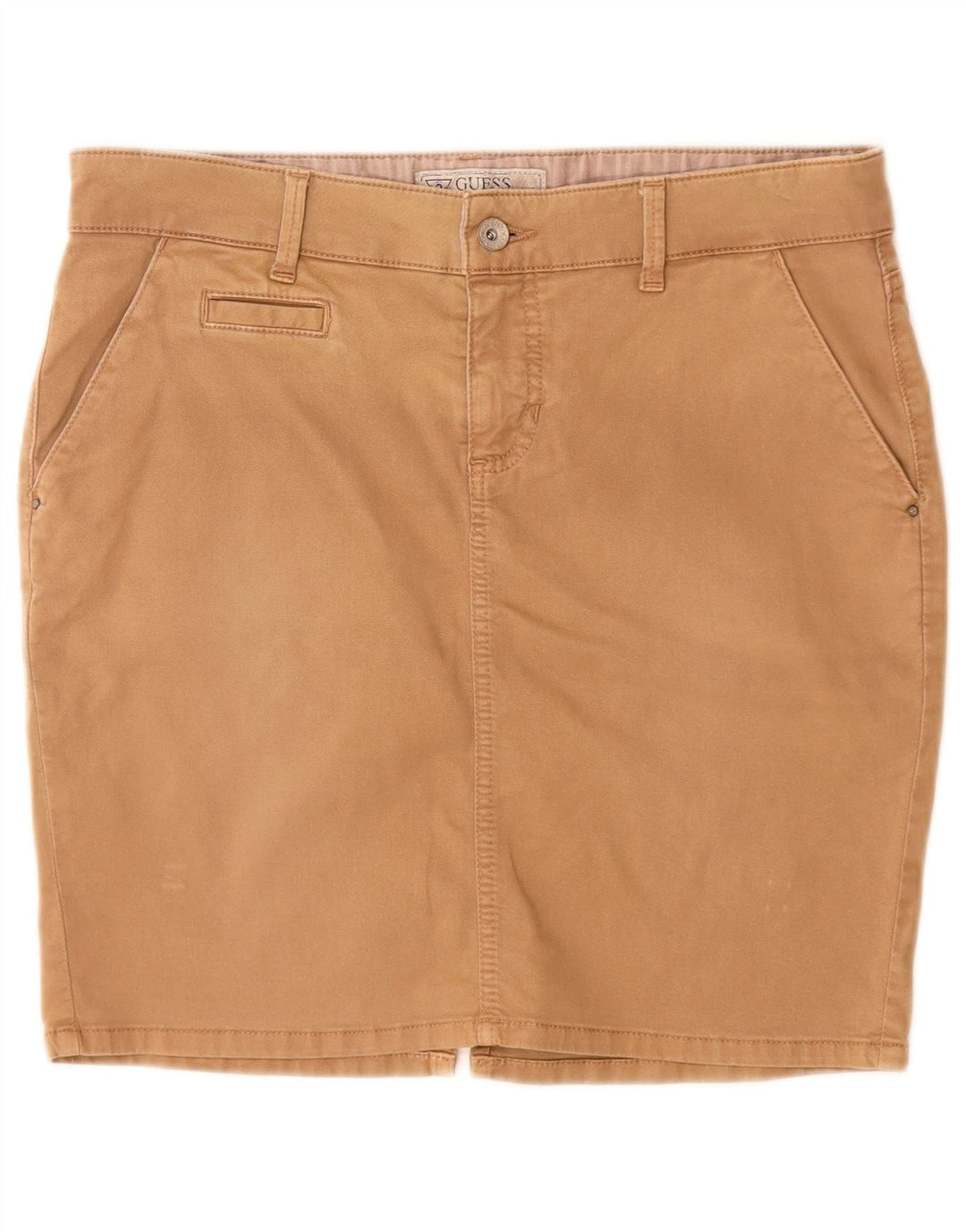 Guess Damen Minirock W29 Mittelbeige Baumwolle