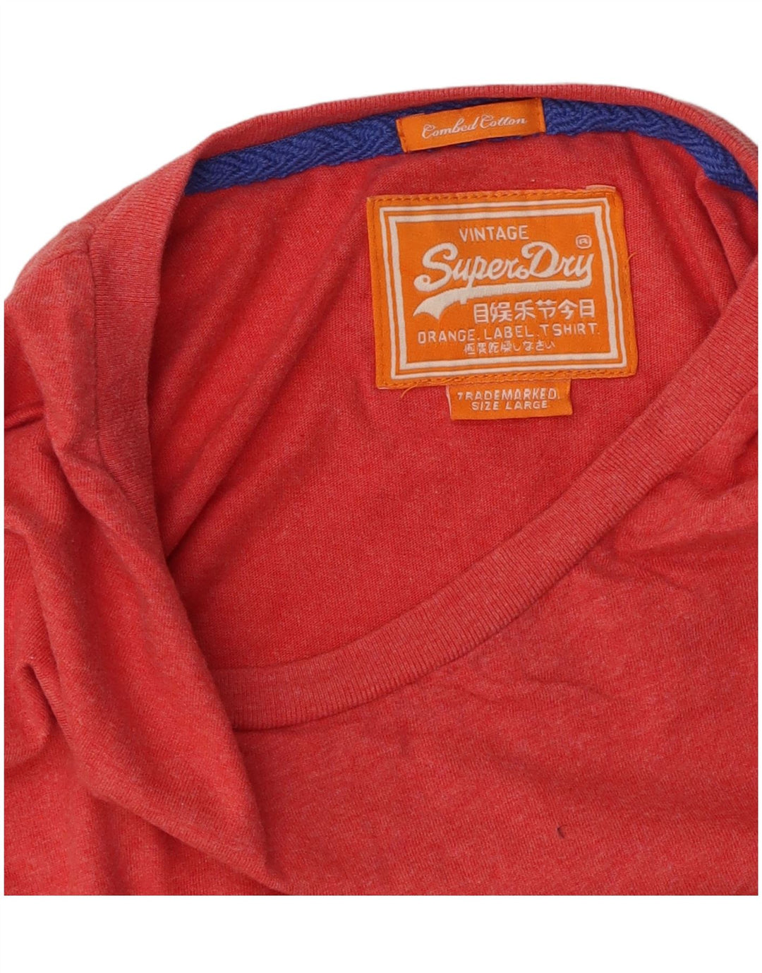 SUPERDRY Herren-T-Shirt-Oberteil, Größe L, aus roter Baumwolle