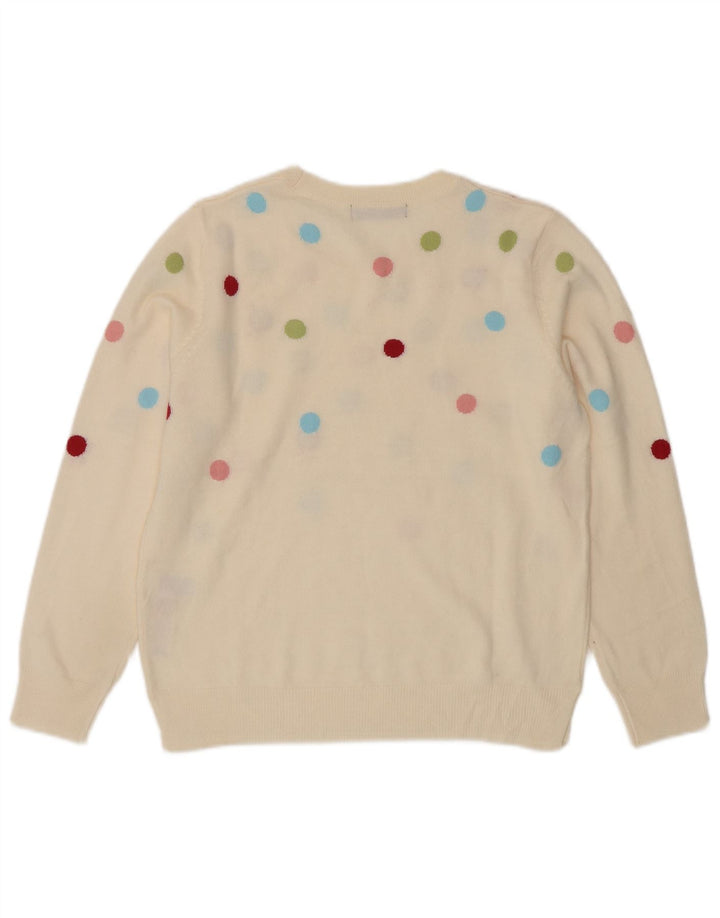Marks & Spencer Womens Crew Neck Jumper Sweater UK 12 Medium Off White