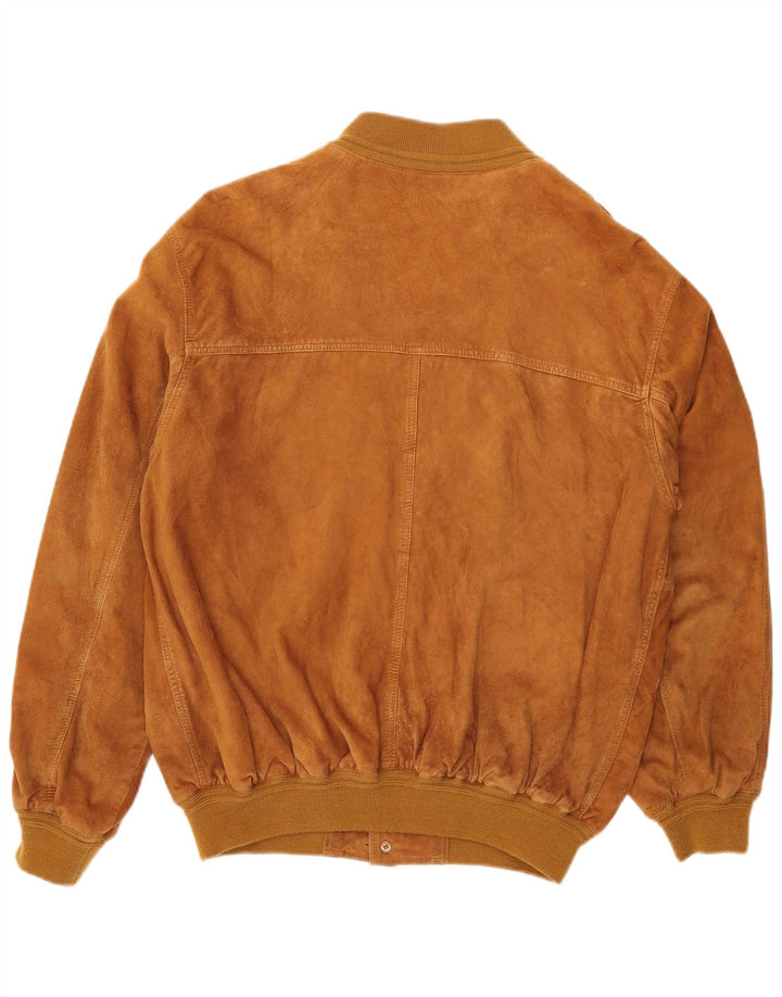 Vintage Herren Wildleder Bomberjacke EU 50 Großes braunes Leder