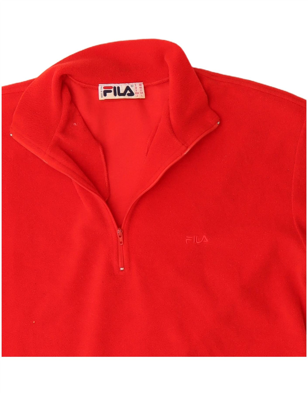 Fila Herren-Fleecepullover mit Reißverschluss am Hals IT 48 Mittelrotes Polyester