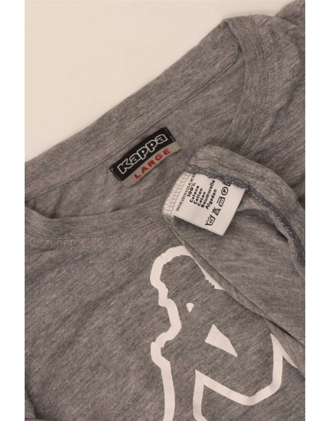 Kappa Herren-T-Shirt mit Grafik, groß, grau gesprenkelte Baumwolle