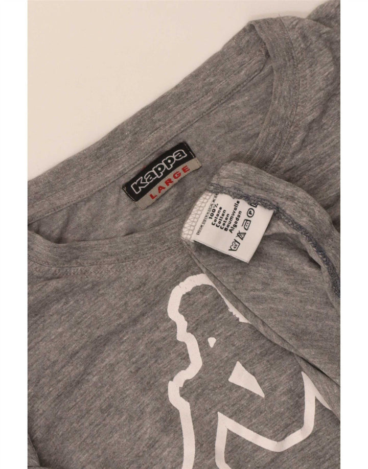 Kappa Herren-T-Shirt mit Grafik, groß, grau gesprenkelte Baumwolle