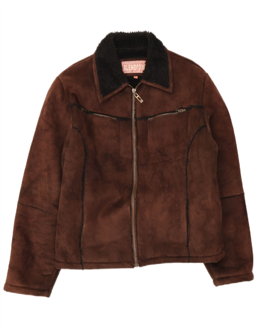 Blend Of America Herren Sherpa Jacke UK 40 Large Braun Polyester