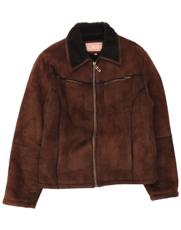 Blend Of America Herren Sherpa Jacke UK 40 Large Braun Polyester