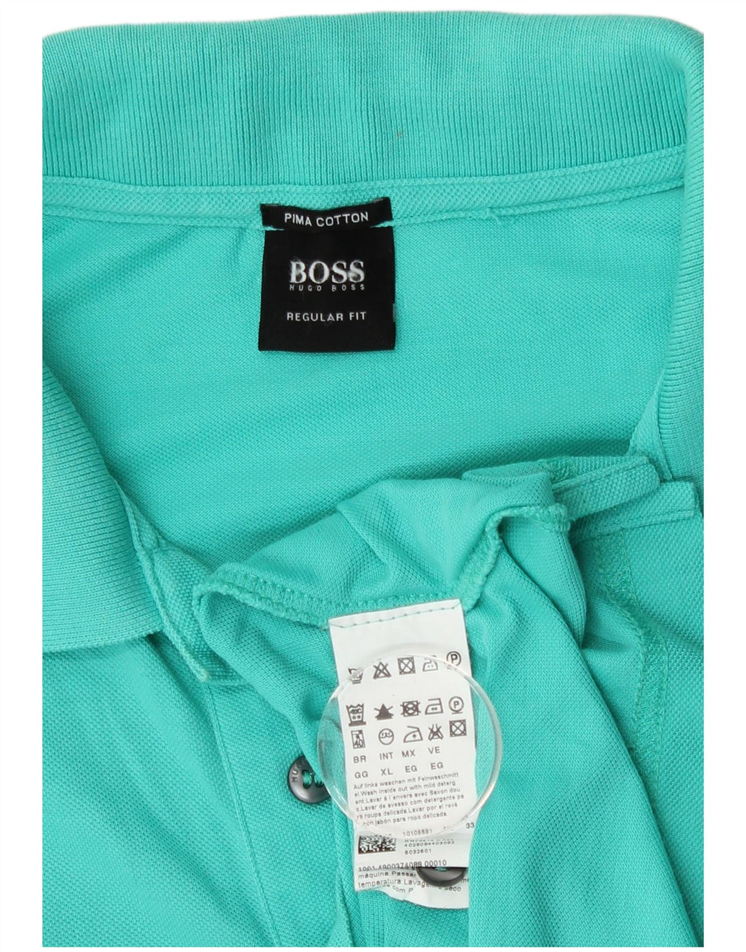 Hugo Boss Herren-Poloshirt mit normaler Passform, XL, blaue Baumwolle