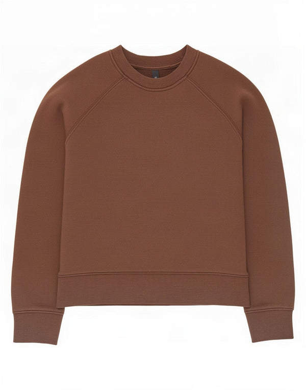 Zara Damen Sweatshirt Pullover UK 10 Small Braune Baumwolle